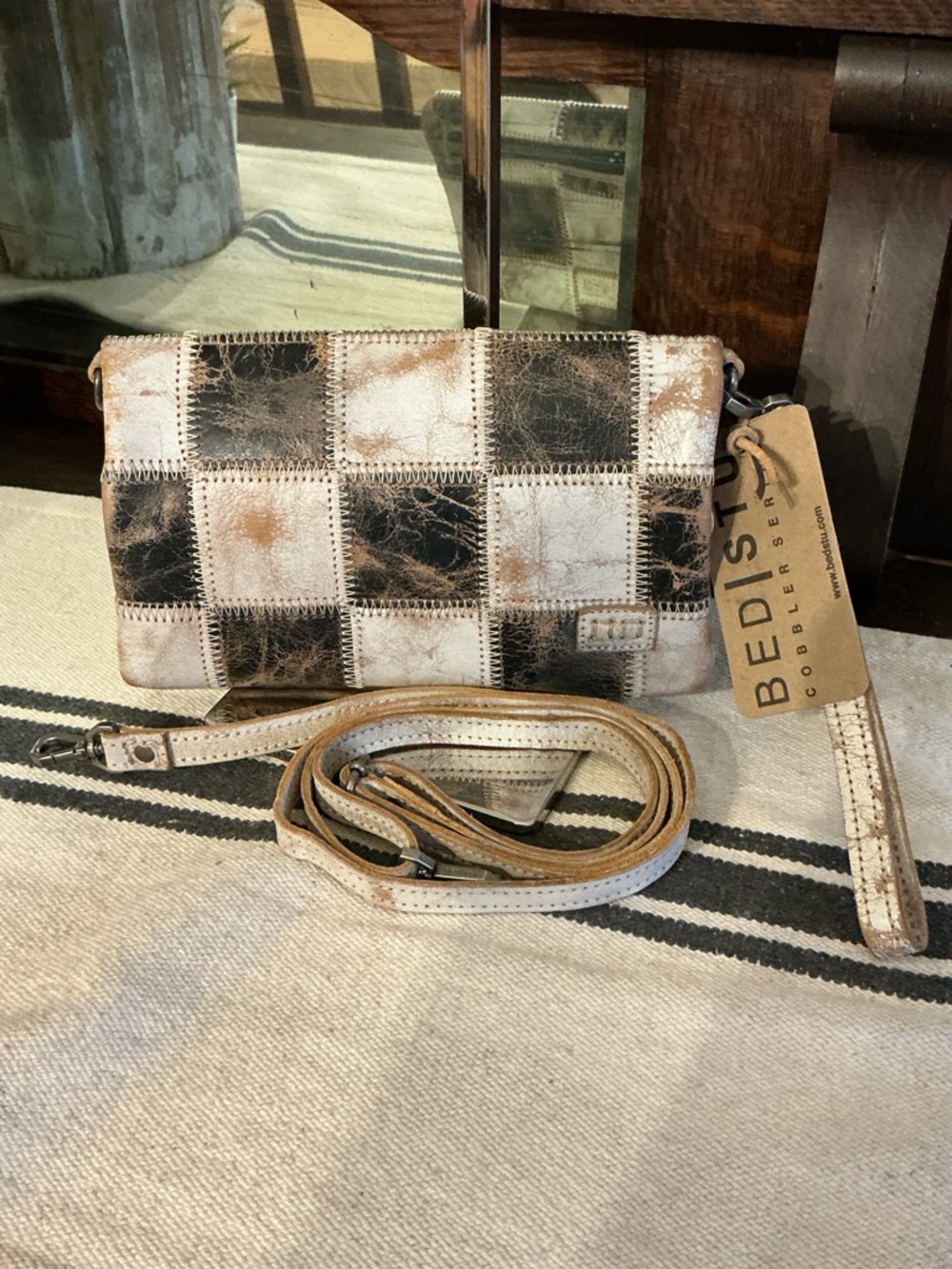 NWT Bed Stu Cadence PW Wallet Wristlet Crossbody Bag  Black Nectar Lux MSRP $198 - Picture 3 of 13